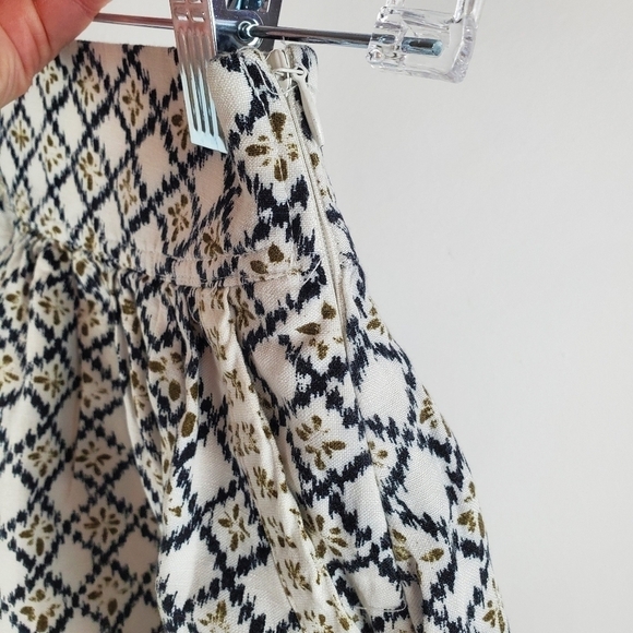 Ann Taylor Loft 00 Mini Skirt Blue & White Cottagecore Boho‎ pockets - Picture 4 of 8